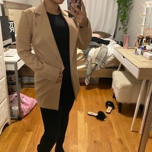 Missguided Camel Long Blazer